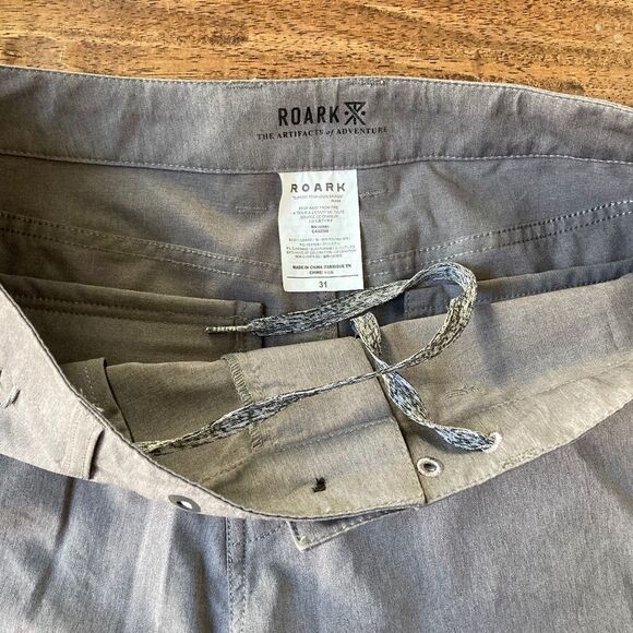Roark Layover Hybrid Trail Shorts Mens 31 Gray Lightweight Outdoor Stretch Hike - Picture 10 of 10